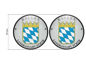 TÜV Kennzeichen-Sticker Landratsamt Fürth Nummernschild plakette
